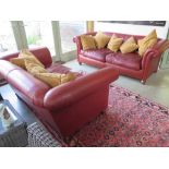 A pair of leather Derwent sofa's - a three seater and a two seater 
Condition report: In good