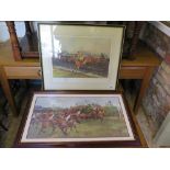 John King print - Artist signed with additional margin pencil drawings of Cheltenham Gold Cup