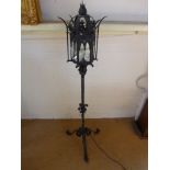 A Gothic style wrought iron floor lamp - Height 1.34 m