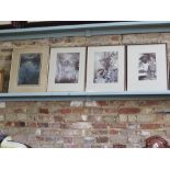 Three framed Arthur Rackham prints - 33 cm  x 25 cm and another in glass mount