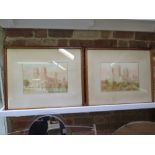 R.T. Wilding - two watercolours one of York Minster, signed and dated bottom left and one of