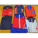 A collection of five vintage Track suits - apparently un-worn to include - British Team Montreal