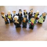 A collection of eleven Doulton Pickwick characters - Height 11 cm