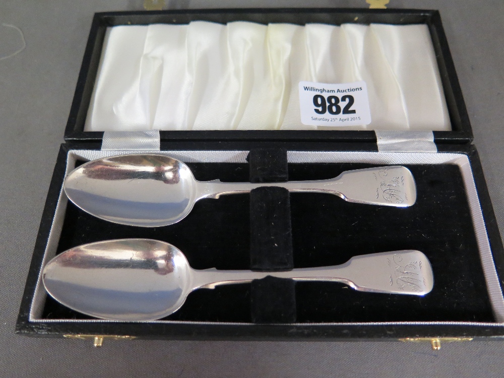 Two silver teaspoons - London 1838/39 - maker C B  Charles Boyton - Weight approx. 1.2 troy oz