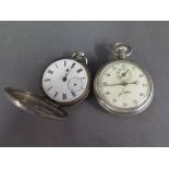 A silver full Hunter pocket watch - hallmarked London - for restoration and a Junghans two dial