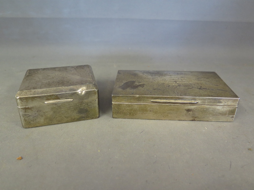 Two silver hallmarked table boxes, one Birmingham 1941 - 42 and inscribed Cambridge Coursing Club