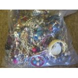 A mixed sealed bag of costume jewellery