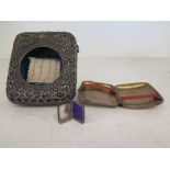 A silver hallmarked cigarette case - Hallmark Chester 1901-02 - Weight approx. 1.9 troy oz and a