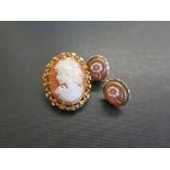 A 9ct gold shell cameo brooch - Hallmarked Birmingham - Length 3cms - Weight approx 5.5gms -