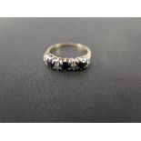 A 9ct gold sapphire and diamond ring - Hallmarked London - Ring size M 1/2 - Weight approx