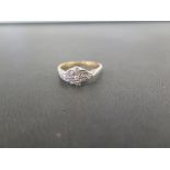 A diamond panel ring - Set with single-cut diamonds - Stamped 18ct - Ring size N - Weight approx