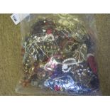 A mixed sealed bag of costume jewellery