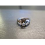 An 18ct gold zulatnite and diamond dress ring - Hallmarked Birmingham - Ring size O - Weight approx