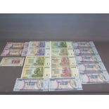 A selection of Bank notes form Zimbabwe and Guyana