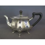 A silver quatrefoil shaped teapot - Birmingham 1906/07 - makers mark rubbed possibly Deakin and