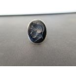 A 9ct gold carved jet cameo ring - Hallmark obscured - Ring size M - Weight approx 5.3gms
Condition