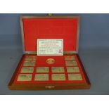 A Commemorative set of 22 ct gold on silver Ingots for the Centenary of Sir Winston Churchill no.