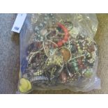 A mixed sealed bag of costume jewellery