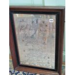 A framed silver map of Great Britain - 55 cm x 37 cm