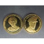 A 9 ct gold Royal Mint Limited Edition Commemorative coins to Lady Thatcher and Earl Mountbatten -