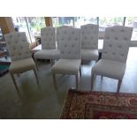 A set of six new upholstered button back chairs