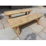 A pair of Bramblecrest hardwood garden benches 1.