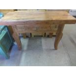 A new Butchers block with a single drawer - Height 80 cm x Width 130 cm x Depth 50 cm