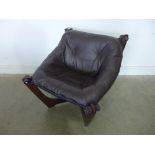 A leather Comfy chair - Zest chair Havana chocolate - originally bought from John Lewis for £350