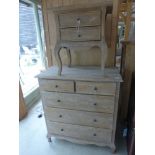 A Bramblecrest oak chest of drawers - 85 cm x 92 cm and a matching bedside chest