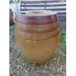 A Doulton Lambeth ceramic barrel - 55cm diameter x 66cm high