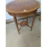 An Edwardian style mahogany and inlaid side table
