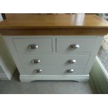 An ex display two over two painted chest of drawers  - Height 77 cm x Width 95 cm x Depth 41 cm