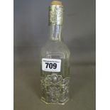 A very good 19th century Continental glass bottle, the glass decorated with swags and garlands,