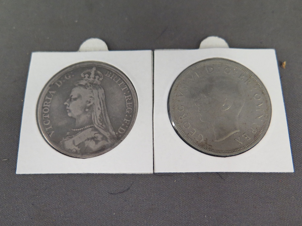 A 1937 silver Crown high grade and a 1889 silver Crown GF - Image 3 of 4