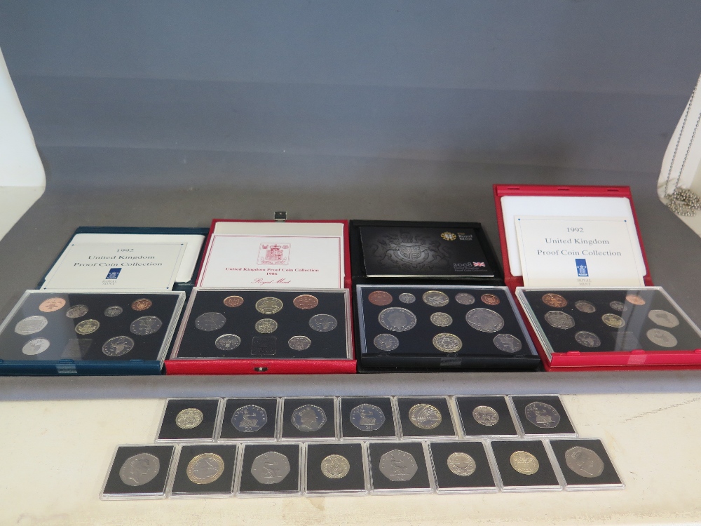 Four sets of Royal Mint proof coin sets, including two rare 1992 EEC proof sets, one 2008, one 1986, - Image 2 of 2