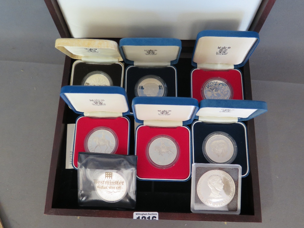 A collection of six silver proof Royal Mint Crowns, - Image 4 of 4