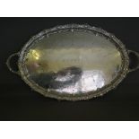 A large silver hallmarked tray - Sheffield 1891-92 - Weight approx.