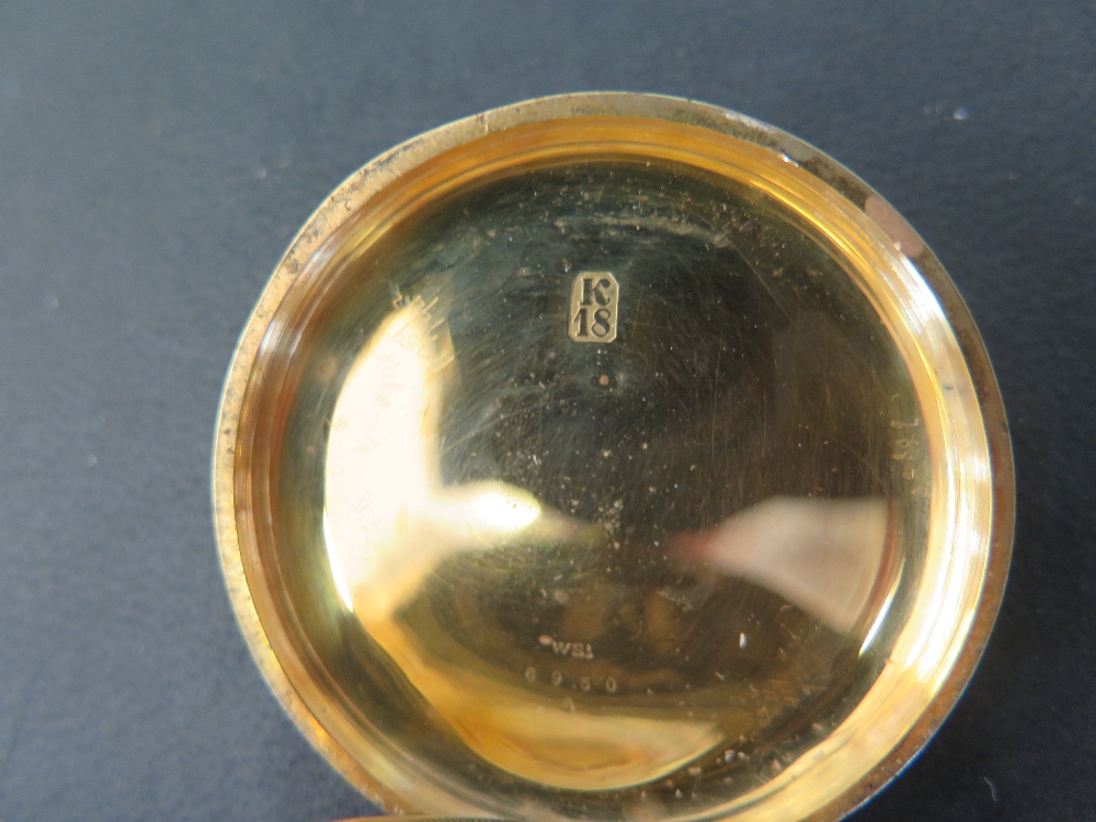 An 18 ct gold pocket watch with movement stamped - ATE MELLET - serial no. - Image 3 of 6