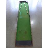 A mahogany and rosewood folding table top bagatelle board - 2.