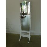 A painted cheval mirror - Height 1.7 m x