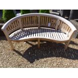 A teak banana bench - Width 160 cm