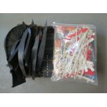 A quantity of Scalextric track and accessories including barriers and a small quantity of Trik Trak