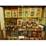 Approx 90 boxed model vehicles including three Corgi James Bond model cars, models of Yesteryear,
