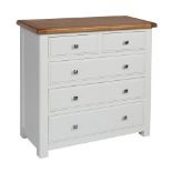 A painted two over three chest of drawers - width 100cm x depth 45cm x height 95cm