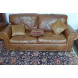 A Wade Upholstery leather Morgan two seater sofa 2m wide x 97cm deep x 91cm tall