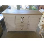 A Libra design painted sideboard - width 128cm x depth 41cm x height 87cm