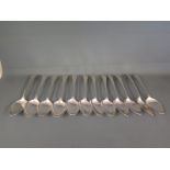 A set of twelve Scottish silver old English pattern tablespoons by Patrick Robertson,