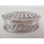 A silver hallmarked sweetmeat dish with lid,