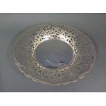 A Continental silver pierced bowl stamped 800 - 23cm diameter - approx 5.