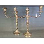 A pair of 19th century electroplated three light Candelabra by William Hutton & Sons Ltd.